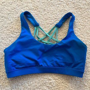 Blue Cross-back Bra